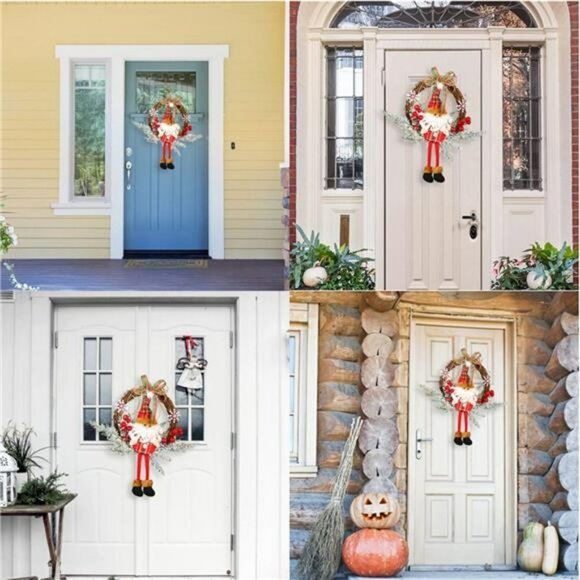 Christmas Wreath for Front Door, Xmas Decoration 14 inch/35cm Door Wreaths - Picture 5 of 7